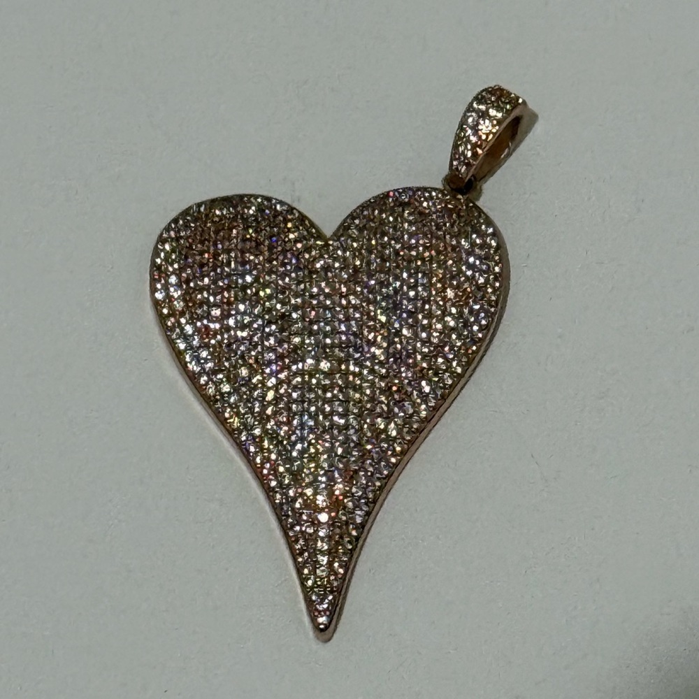 Rose Gold Studded Heart Pendant